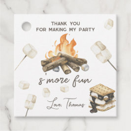 Etiquetas Para Lembrancinhas Watercolor S'more Campfire primeiro aniversario Ob