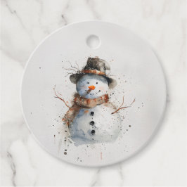 Etiquetas Para Lembrancinhas Watercolor Snowman