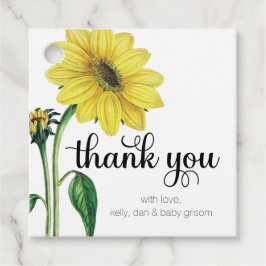 Etiquetas Para Lembrancinhas Watercolor Sunflower Obrigado Sticker