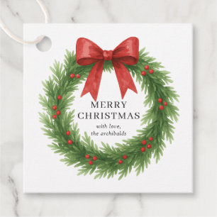 Etiquetas Para Lembrancinhas Watercolor Wreath Foto Moderna Natal