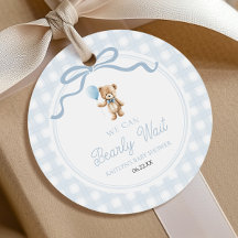 We Can Bearly Wait Blue Teddy Bear Baby Shower
