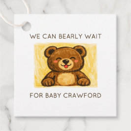 Etiquetas Para Lembrancinhas We Can Bearly Wait! Simple Hand Drawn Baby Shower