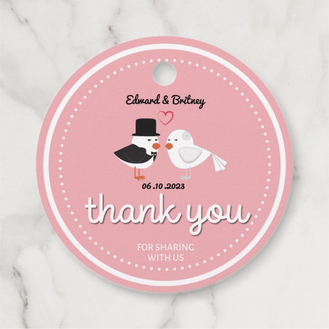 Etiquetas Para Lembrancinhas Wedding tag thank you for sharing with us (Verso)