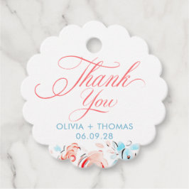 Etiquetas Para Lembrancinhas Whimsical Blue Pink Flowers Wedding Thank You
