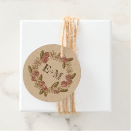 Etiquetas Para Lembrancinhas Whimsical Monogramed Favor Tag Kraft Personalizado