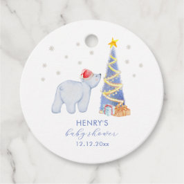 Etiquetas Para Lembrancinhas Whimsical Winter Santa Polar Bear Baby Shower 