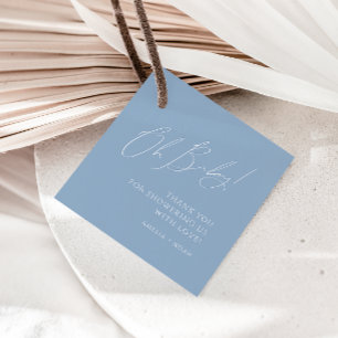 Etiquetas Para Lembrancinhas Whimsy Dusty Blue Oh Chá de fraldas Obrigado
