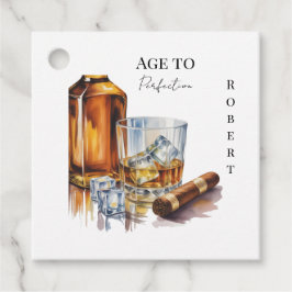 Etiquetas Para Lembrancinhas Whiskey and Cigar Men’s Birthday Party
