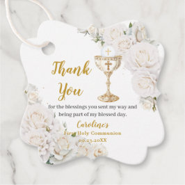 Etiquetas Para Lembrancinhas White Floral First Holy Communion Chalice Photo