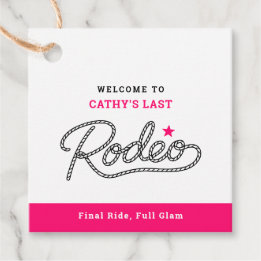 Etiquetas Para Lembrancinhas White Pink Last Rodeo Bachelorette Party