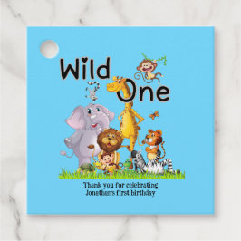 Etiquetas Para Lembrancinhas Wild One Safari Animals 1st Birthday cartoon Invit