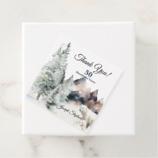 Etiquetas Para Lembrancinhas Winter Forest Watercolor Favor Tags
