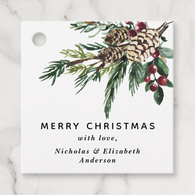 Etiquetas Para Lembrancinhas Winter Holly Christmas (Frente)