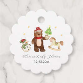 Etiquetas Para Lembrancinhas Winter Woodland Teddy Bear Snowman Baby Shower