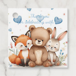 Etiquetas Para Lembrancinhas Woodland Animals Birthday Boy Blue Hearts Party