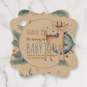 Etiquetas Para Lembrancinhas Woodland Deer Twinkle Star Obrigado Chá de fralda