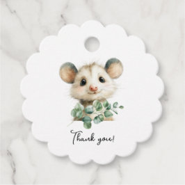 Etiquetas Para Lembrancinhas Woodland Opossum Baby Shower • Neutral