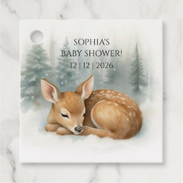 Etiquetas Para Lembrancinhas Woodland Sleeping Baby Deer Winter Baby Shower