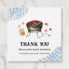 Etiquetas Para Lembrancinhas Xadrez Azul - Chá de fraldas Baby Q Country