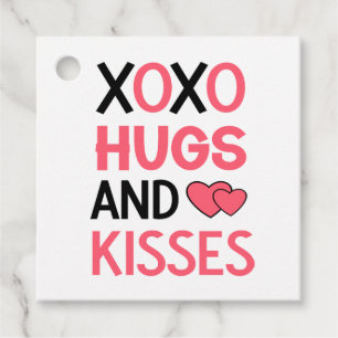 Etiquetas Para Lembrancinhas XOXO Hugs Kisses Casamento Negro Rosa Romântico