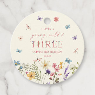 Etiquetas Para Lembrancinhas Young Wild & Three Wildflower 3rd Birthday Party