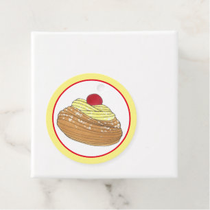 Etiquetas Para Lembrancinhas Zeppole, Comida de pastelaria de pastelaria em pó