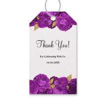 Etiquetas Para Presente De Casamento Floral Roxo E