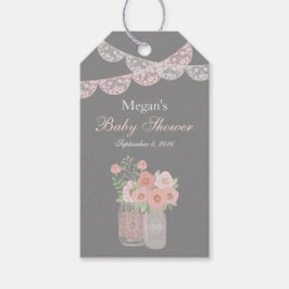 Etiquetas para presentes da Chá de fraldas Rosa de