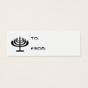 Etiquetas para Presentes de Hanukkah Preto e Branc
