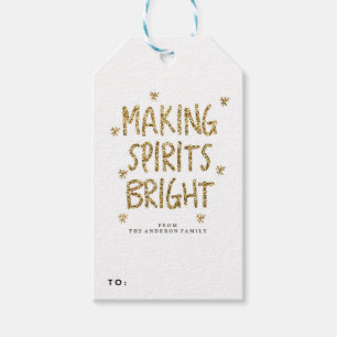 Etiquetas para presentes de Natal de Natal Dourado