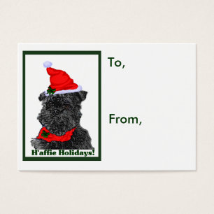 Etiquetas para presentes de Natal do Affenpinscher