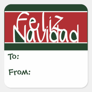 Etiquetas para presentes de Natal Feliz Navidad