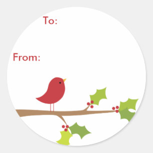 Etiquetas para presentes do Red Bird Sticker