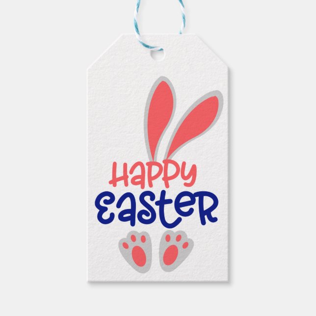 Etiquetas para presentes na Páscoa Bunny (Frente)