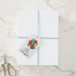 Etiquetas para presentes no balão coloridas