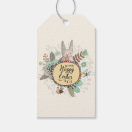 Etiquetas para presentes no coelho e nas flores da