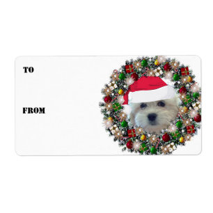 Etiquetas para Presentes no Havanês de Natal