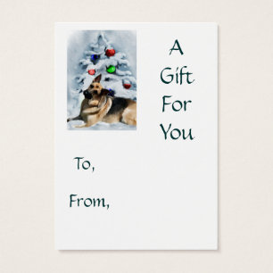 Etiquetas para presentes no Natal do german shephe