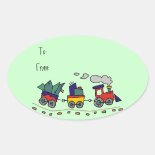 Etiquetas para presentes no trem de Natal