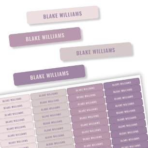 Etiquetas Pastel Purple Modern Girls Name School