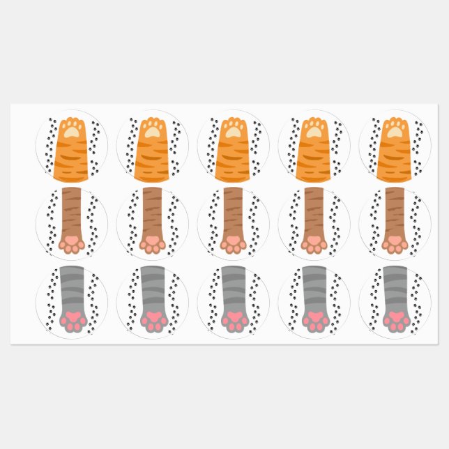 Etiquetas patas para gatos (Folha)