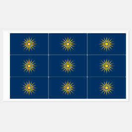 Etiquetas Patriotic labels with flag of Macedonia, Greece