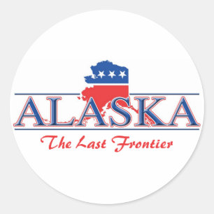 Etiquetas patrióticas brancas de Alaska & azuis