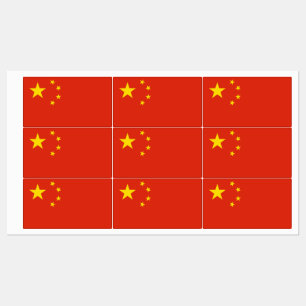 Etiquetas patrióticas com a bandeira de China