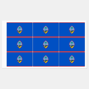 Etiquetas patrióticas com a bandeira de Guam