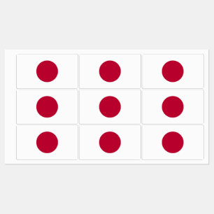 Etiquetas patrióticas com a bandeira de Japão