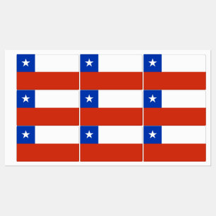 Etiquetas patrióticas com a bandeira do Chile