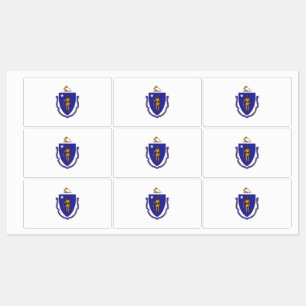 Etiquetas patrióticas com a bandeira do estado de