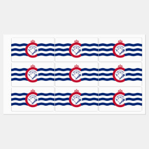 Etiquetas Patrióticas com bandeira da Cidade de C