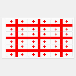 Etiquetas Patrióticas com bandeira da Geórgia